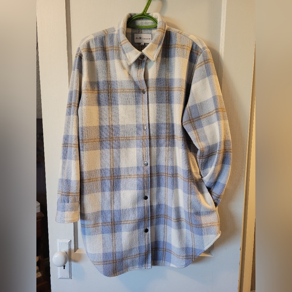 DKR & Company Plaid Button Up Coat